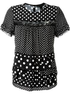 Marc By Marc Jacobs футболка в горох с кружевной вставкой
