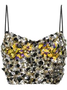 Vera Wang корсет из тюля с пайетками