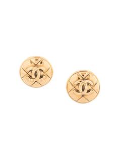 Chanel Pre-Owned серьги-клипсы с логотипом CC