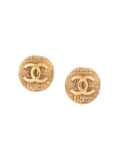 Chanel Pre-Owned серьги-клипсы с логотипом CC