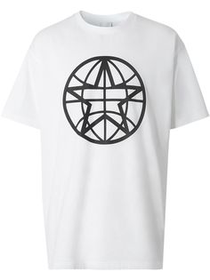Burberry футболка оверсайз с принтом Globe