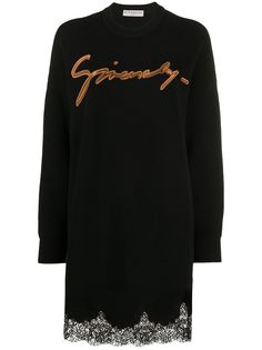 Givenchy платье-джемпер с вышитым логотипом