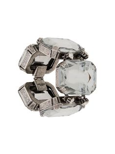 Saint Laurent массивный браслет с кристаллами
