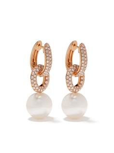 Yoko London серьги Novus из розового золота с жемчугом и бриллиантами