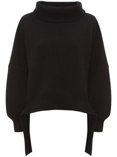 JW Anderson джемпер с высоким воротником и ремешками на подоле