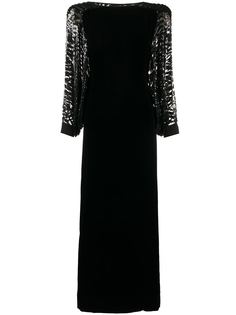 Valentino Pre-Owned длинное платье-кейп 1980-х годов с пайетками