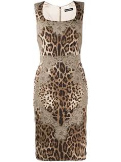 Dolce & Gabbana платье без рукавов с леопардовым принтом