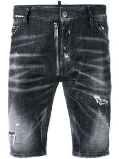 Dsquared2 джинсовые шорты с эффектом потертости