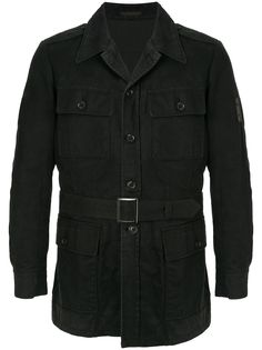 Yohji Yamamoto Pre-Owned куртка в стиле милитари с поясом