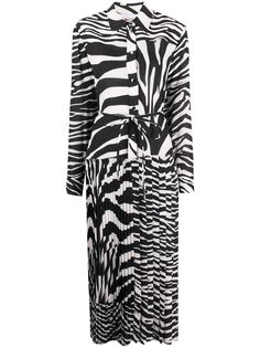 Ports 1961 платье-рубашка миди с зебровым принтом