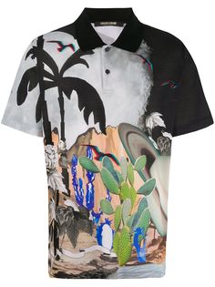Roberto Cavalli рубашка поло с принтом Surreal Postcard
