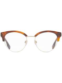 Burberry Eyewear очки в полуободковой оправе кошачий глаз