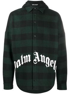 Palm Angels рубашка с капюшоном и логотипом