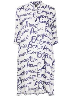 Emporio Armani удлиненная рубашка с логотипом