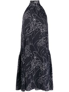 Victoria Victoria Beckham расклешенное платье с высоким воротником