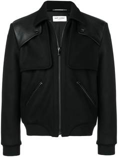 Saint Laurent куртка с контрастными панелями