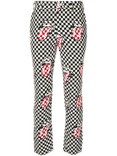 Comme Des Garçons Pre-Owned брюки скинни Rolling Stones в клетку