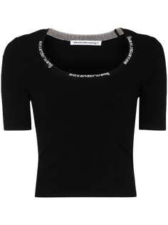 T By Alexander Wang топ с U-образным вырезом и вышитым логотипом