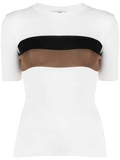 Fendi трикотажная футболка с контрастными полосками