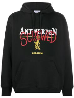 Vetements худи с кулиской и принтом Antwerpen