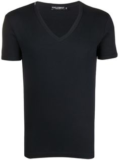 Dolce & Gabbana футболка в рубчик с V-образным вырезом