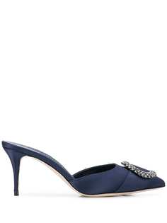 Manolo Blahnik crystal appliqué detailed mules