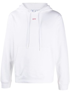 Off-White STENCIL SLIM HOODIE WHITE RED