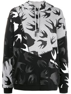 McQ Alexander McQueen bird print drawstring hoodie