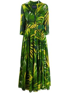 Samantha Sung Aster tropical-print long dress