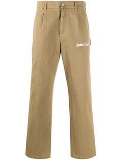 Palm Angels logo-print straight-leg chinos
