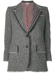 Thom Browne пиджак с широкими лацканами и бахромой