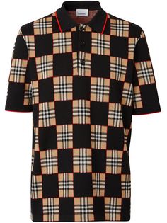 Burberry рубашка поло в шахматную клетку