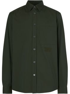 Burberry рубашка с вышитым логотипом