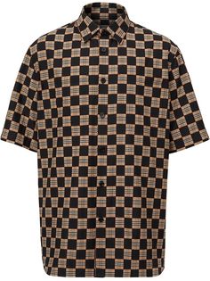 Burberry клетчатая рубашка с короткими рукавами