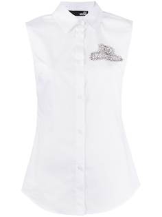 Love Moschino рубашка с кристаллами и логотипом