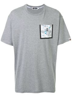 BAPE футболка с карманом и логотипом