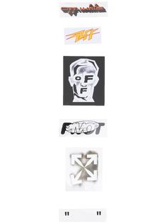 Off-White multi-shape logo print sticker set