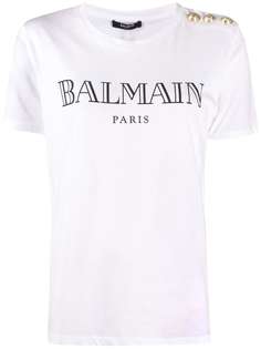 Balmain футболка узкого кроя с логотипом