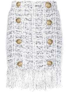 Balmain трикотажная юбка с бахромой