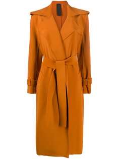 Norma Kamali belted wrap trench coat