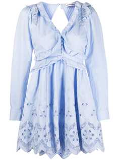 Self-Portrait ruffled embroidered mini dress