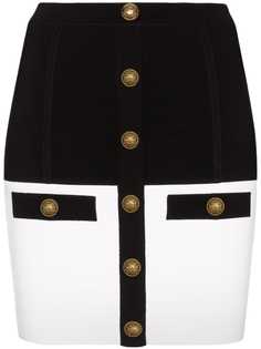 Balmain BALM HW SKRT MIN CNTRST COL PNLS BTTN FR