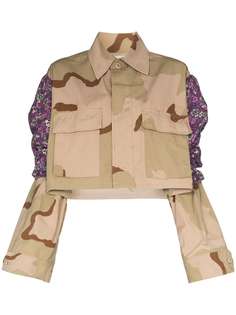 Rentrayage укороченная куртка с камуфляжным принтом и вставками