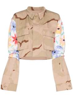 Rentrayage укороченная куртка с камуфляжным принтом и вставками
