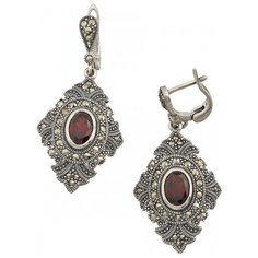 МАРКАЗИТ Серьги с гранатами и