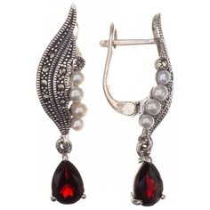 МАРКАЗИТ Серьги с жемчугом