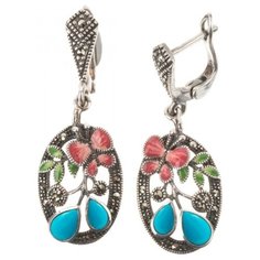 МАРКАЗИТ Серьги с эмалью