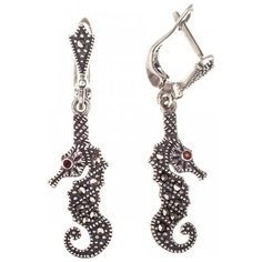 МАРКАЗИТ Серьги с гранатами и