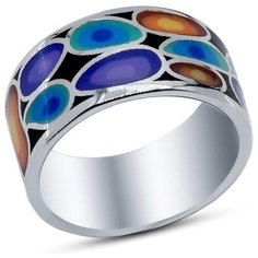 Silver WINGS Кольцо с эмалью из