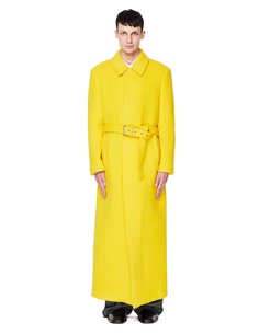 Длинное желтое пальто из шерсти RAF Simons